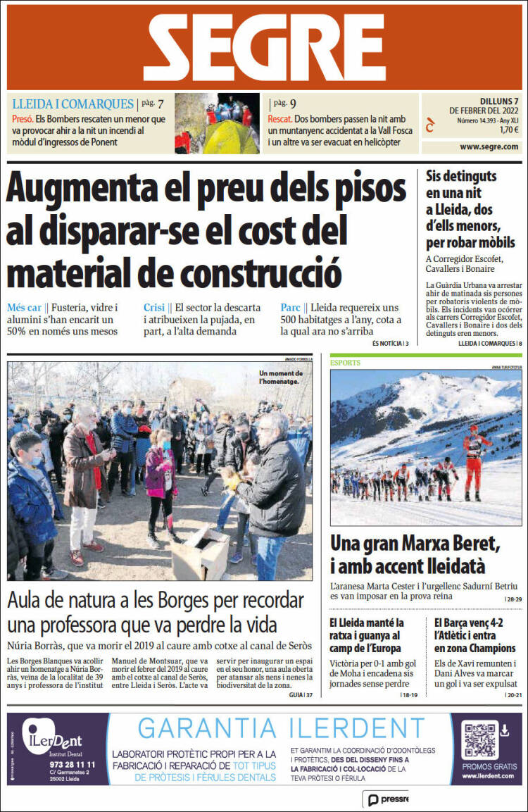 Portada de Segre (Espa&ntilde;a)