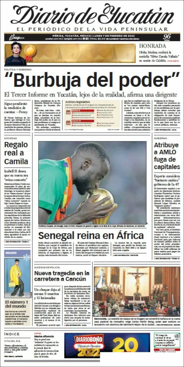 Portada de Diario de Yucatán (México)