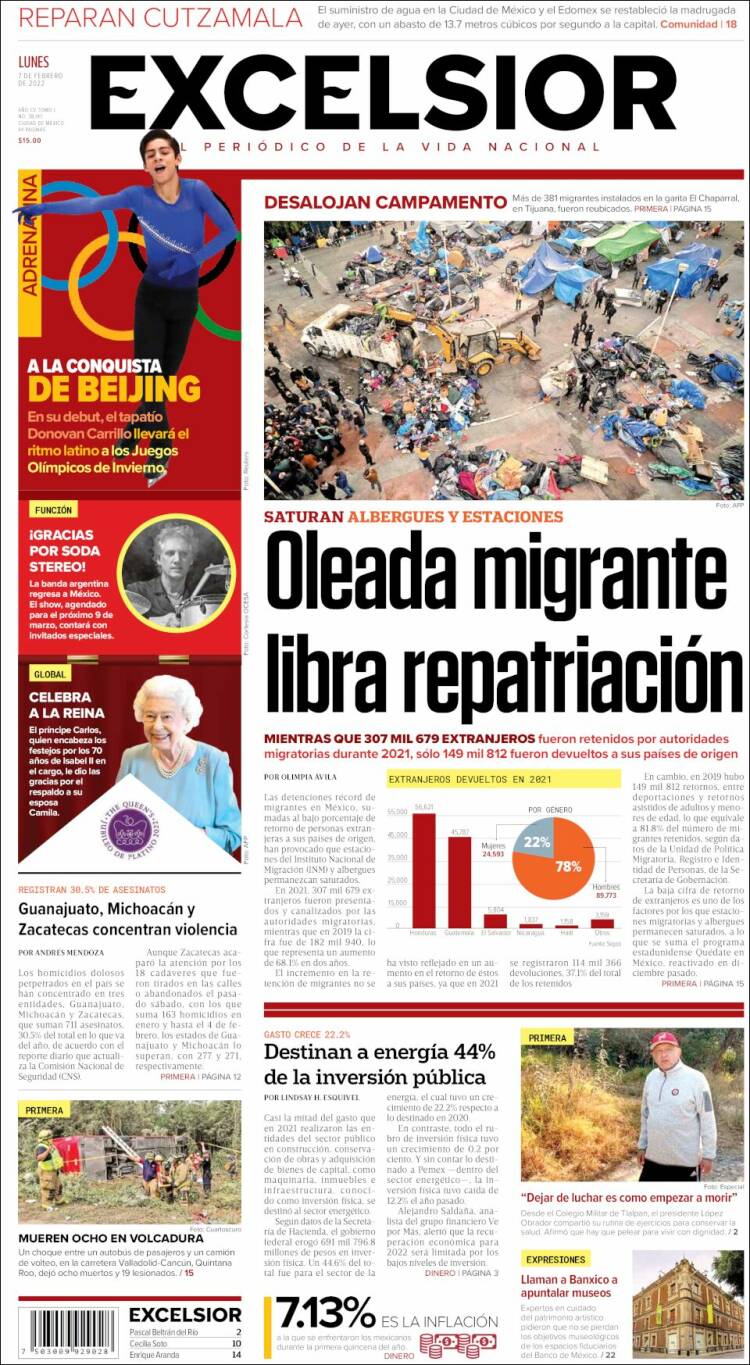 Portada de Excelsior (México)