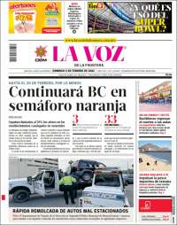 Portada de La Voz de la Frontera (México)
