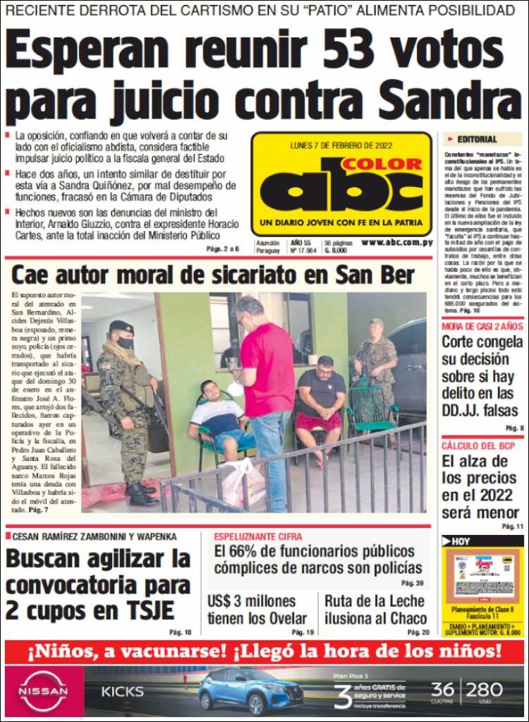 Portada de ABC Color (Paraguay)