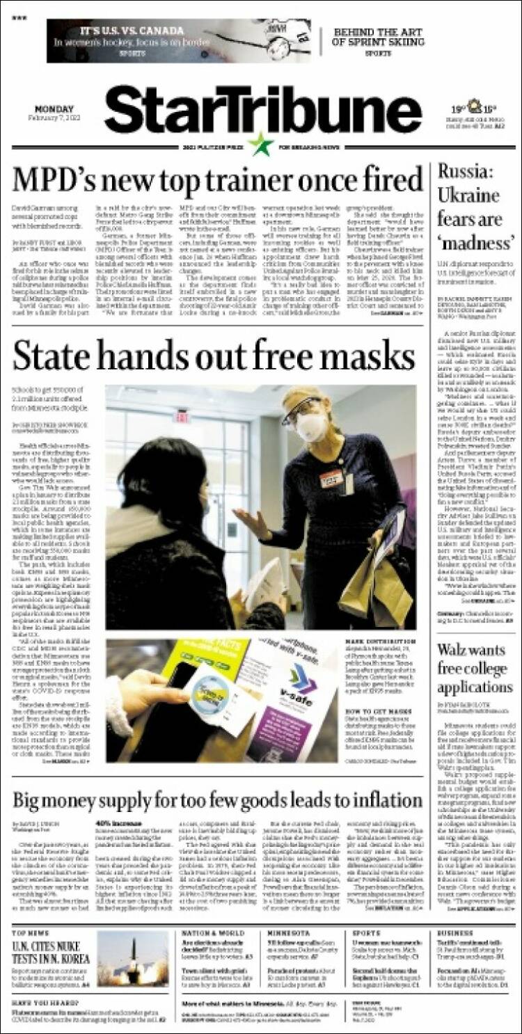 Portada de Star Tribune (USA)
