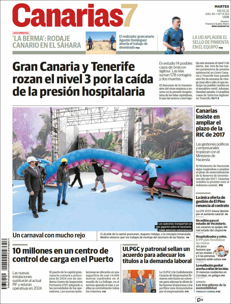 Portada de Canarias 7 (España)