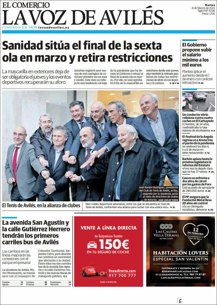 Portada de El Comercio - Avilés (España)