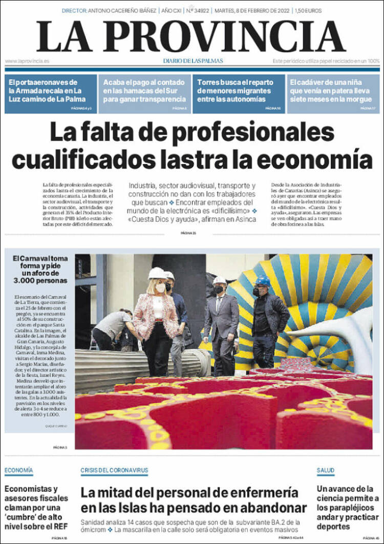 Portada de La Provincia (España)