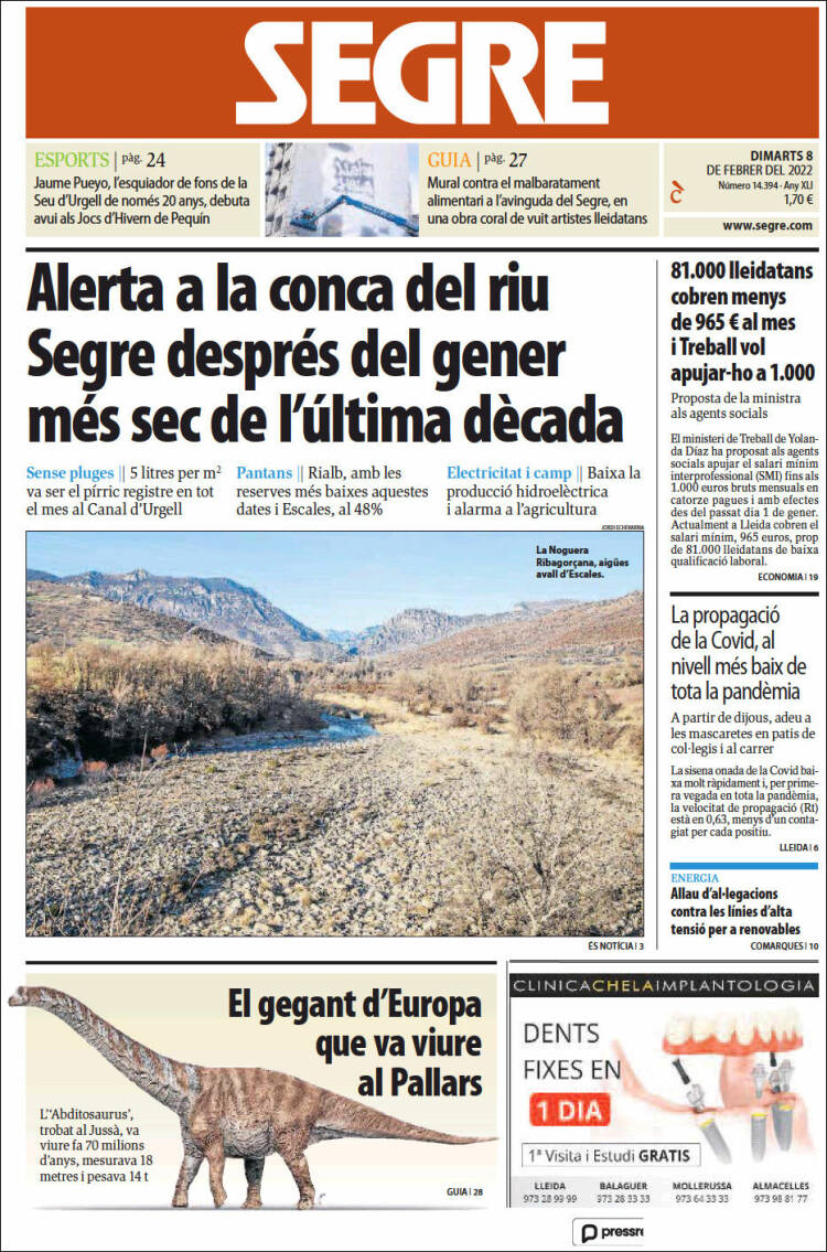 Portada de Segre (España)