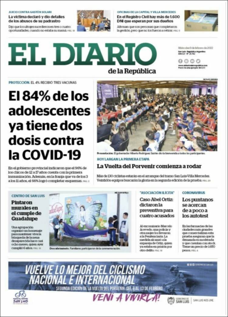 Portada de Diario de la República (Argentina)