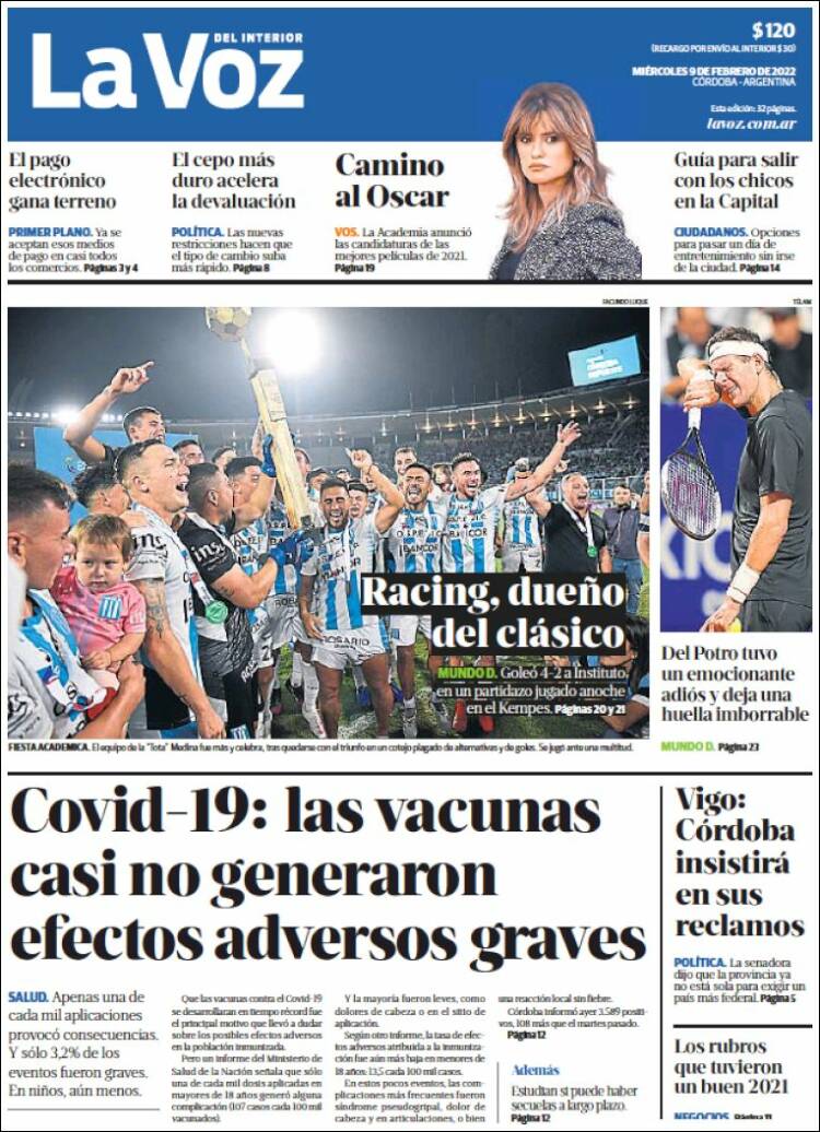 Portada de La Voz del Interior (Argentina)