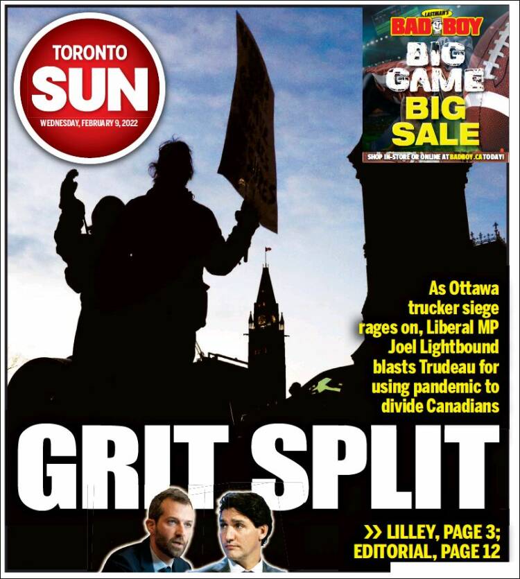 Portada de The Toronto Sun (Canadá)