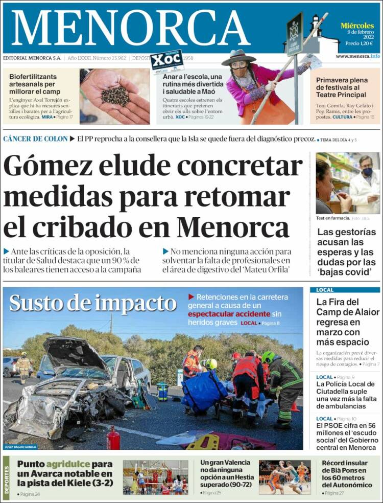 Portada de Menorca - Diario Insular (España)