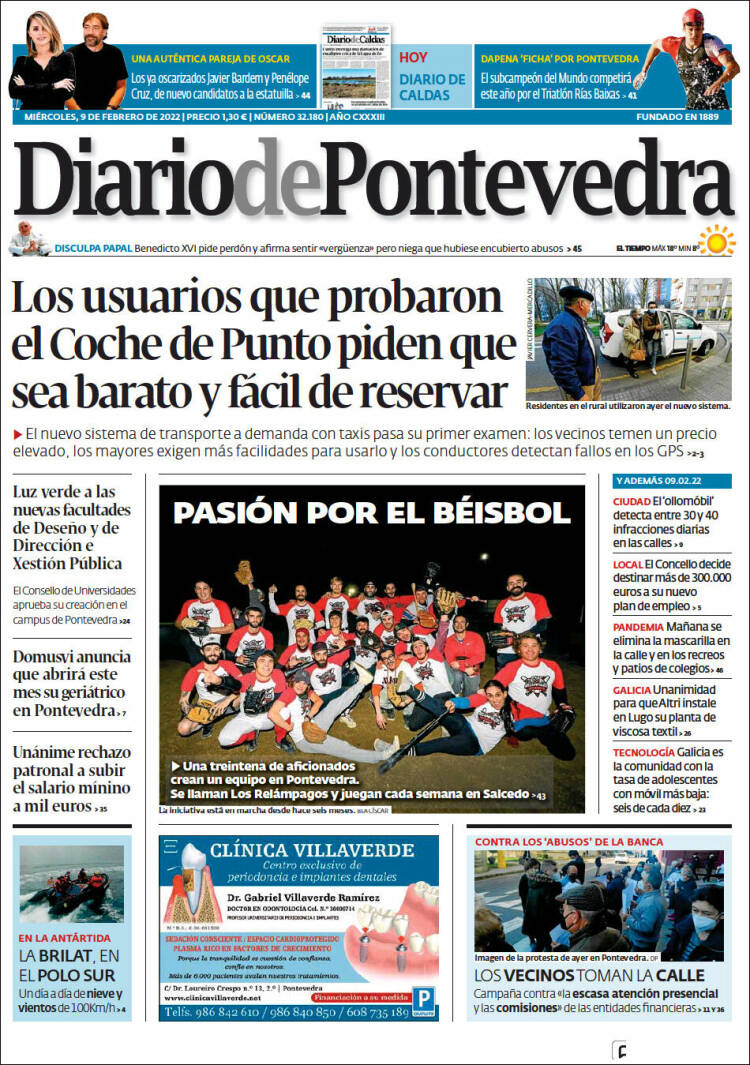 Portada de Diario de Pontevedra (España)