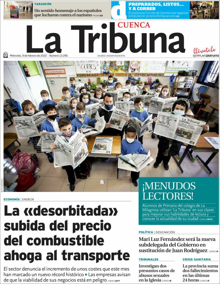 Portada de La Tribuna de Cuenca (España)