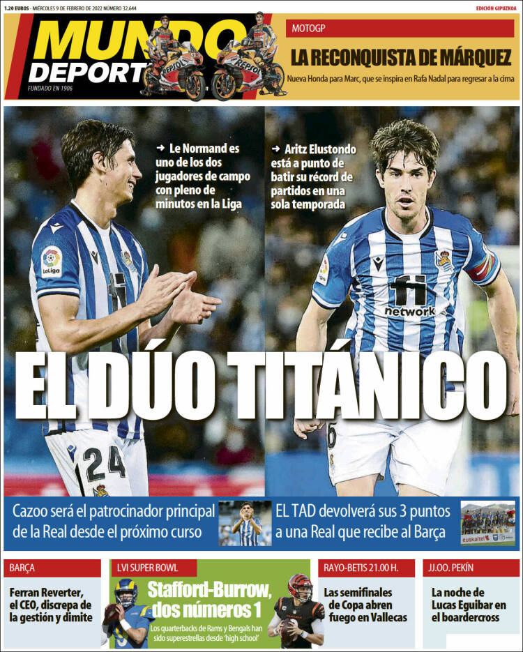 Portada de Mundo Deportivo Gipuzkoa (España)