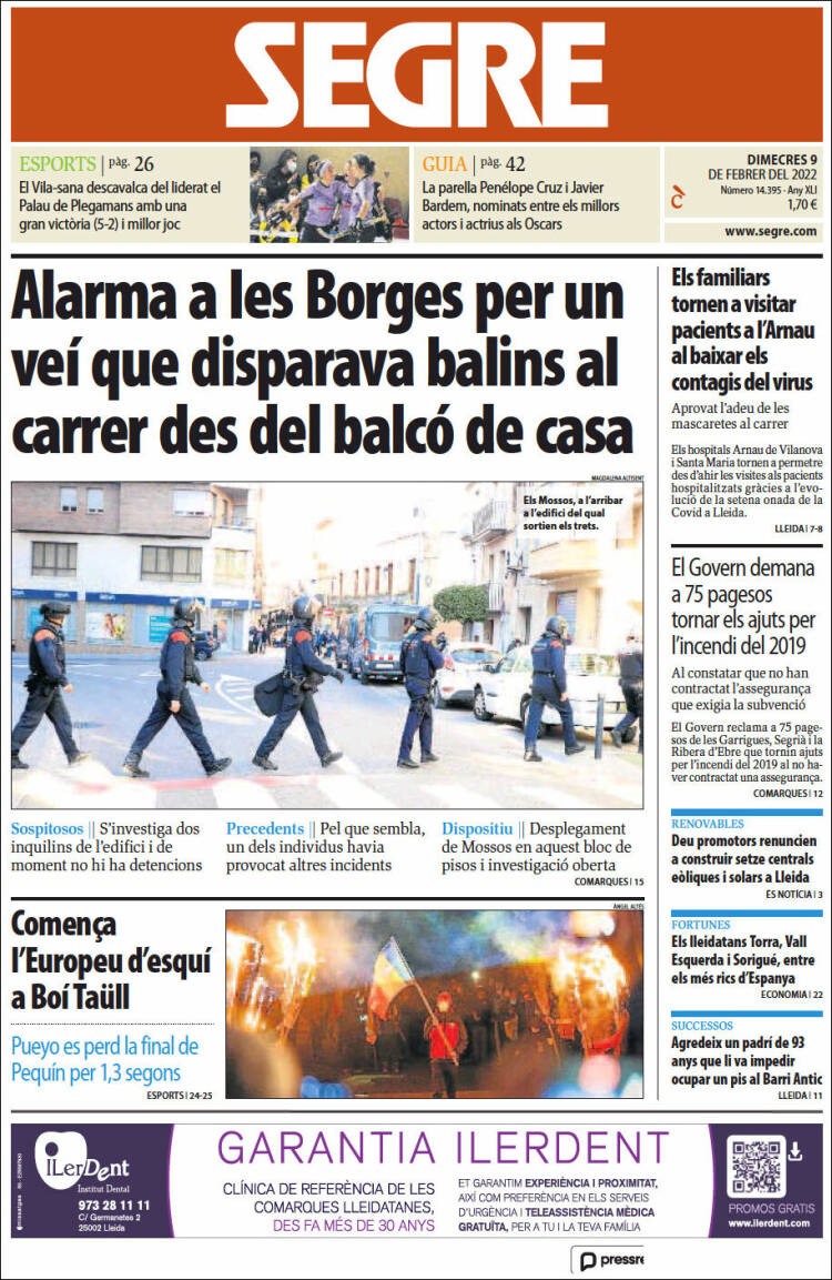 Portada de Segre (España)