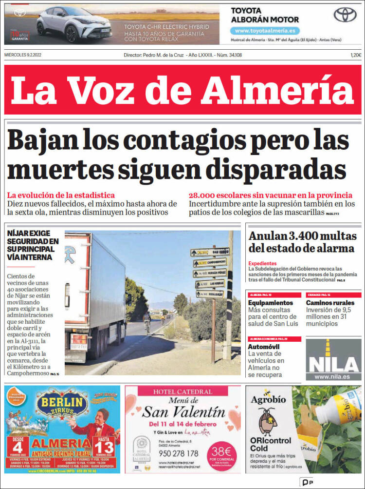 Portada de La Voz de Almería (España)