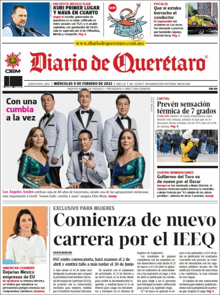 Portada de Diario de Querétaro (México)