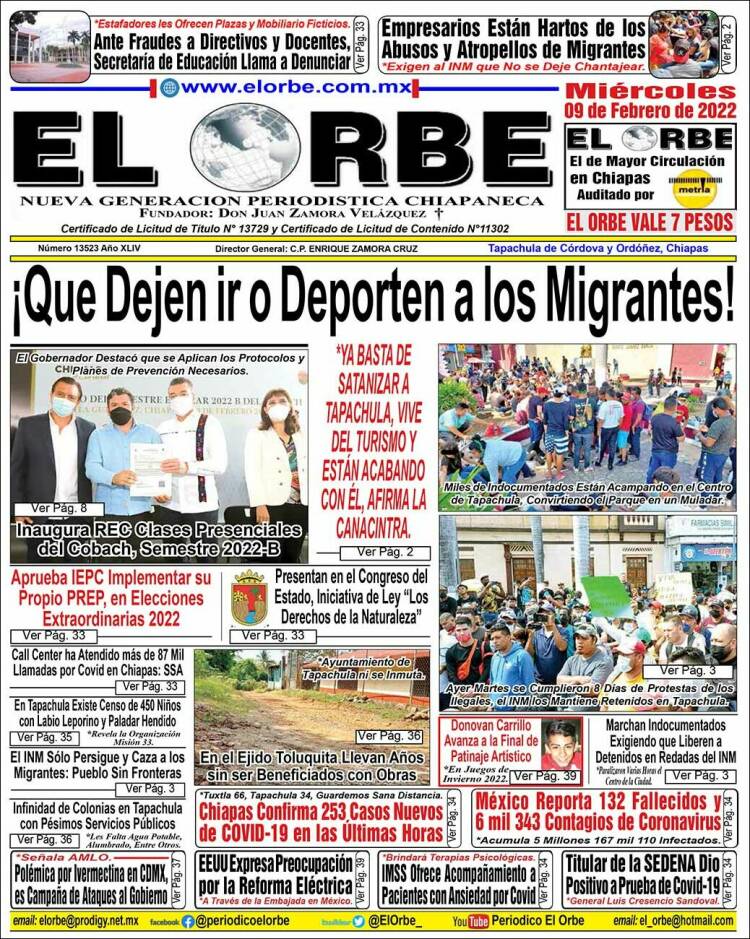 Portada de El Orbe (México)