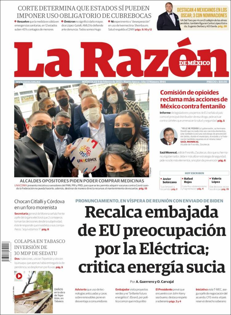 Portada de La Razón (México)