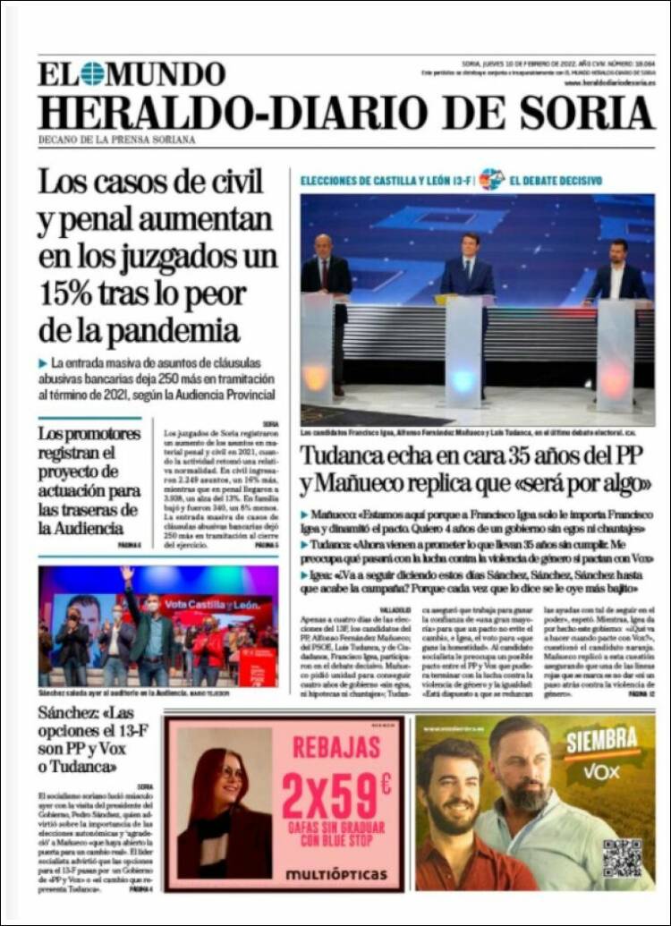 Portada de Diario de Soria (España)