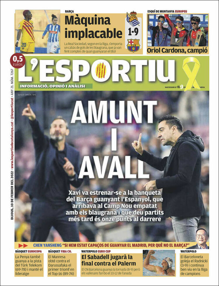 Portada de L'Esportiu (Espa&ntilde;a)