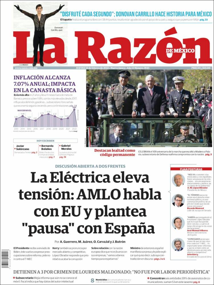 Portada de La Razón (México)