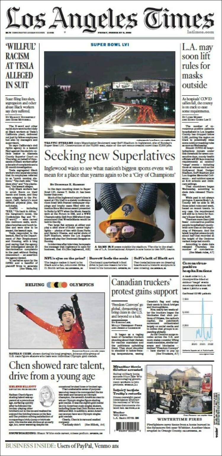 Portada de Los Angeles Times (USA)