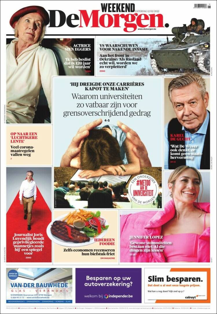 Portada de De Morgen (B&eacute;lgica)