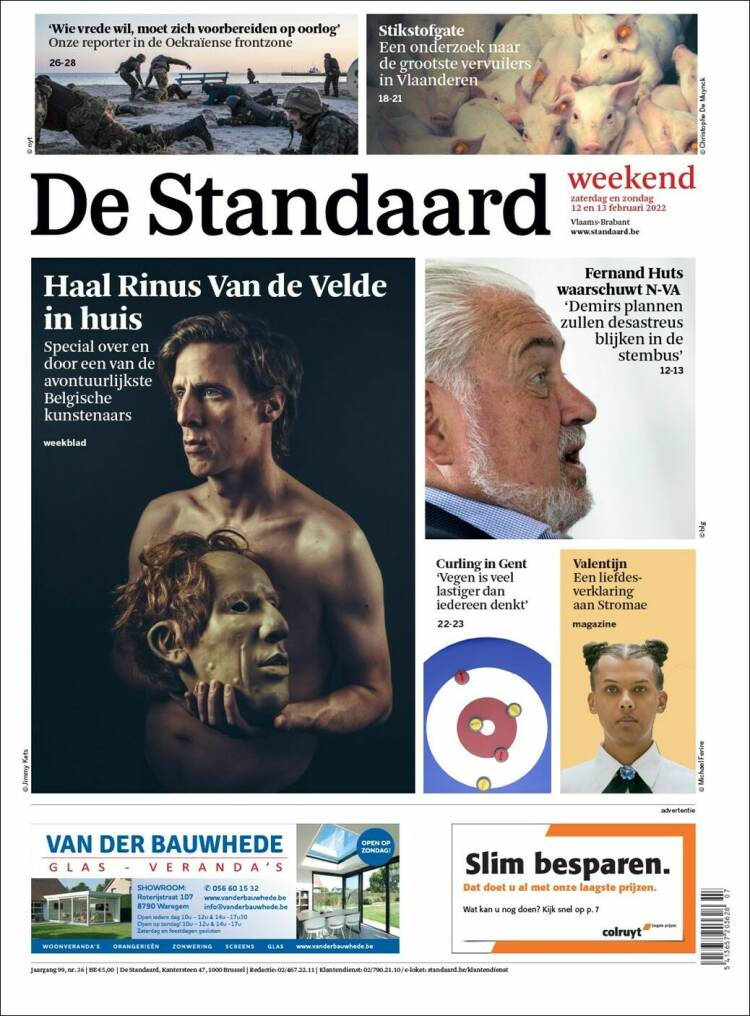 Portada de De Standaard (B&eacute;lgica)