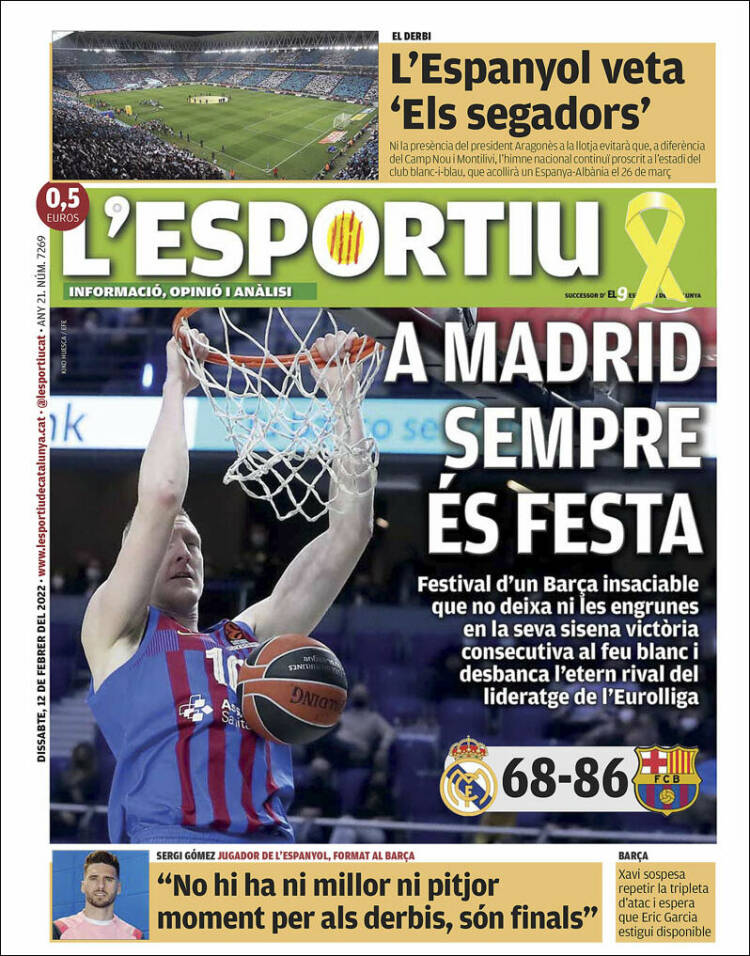 Portada de L'Esportiu (Espa&ntilde;a)