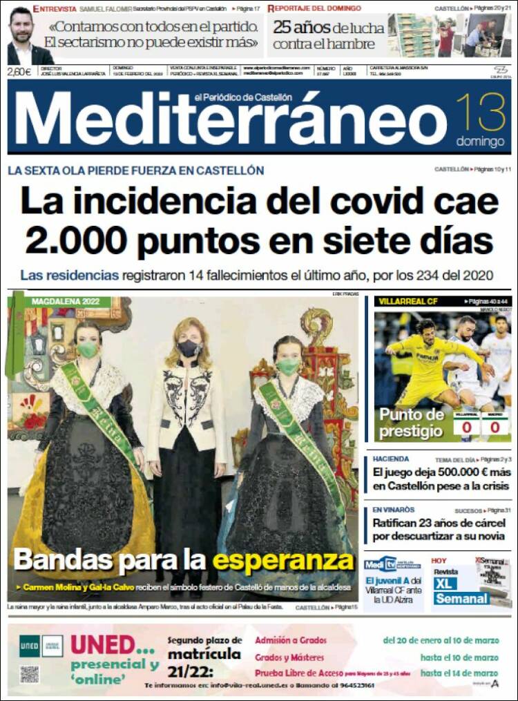 Portada de El Periódico Mediterraneo (España)