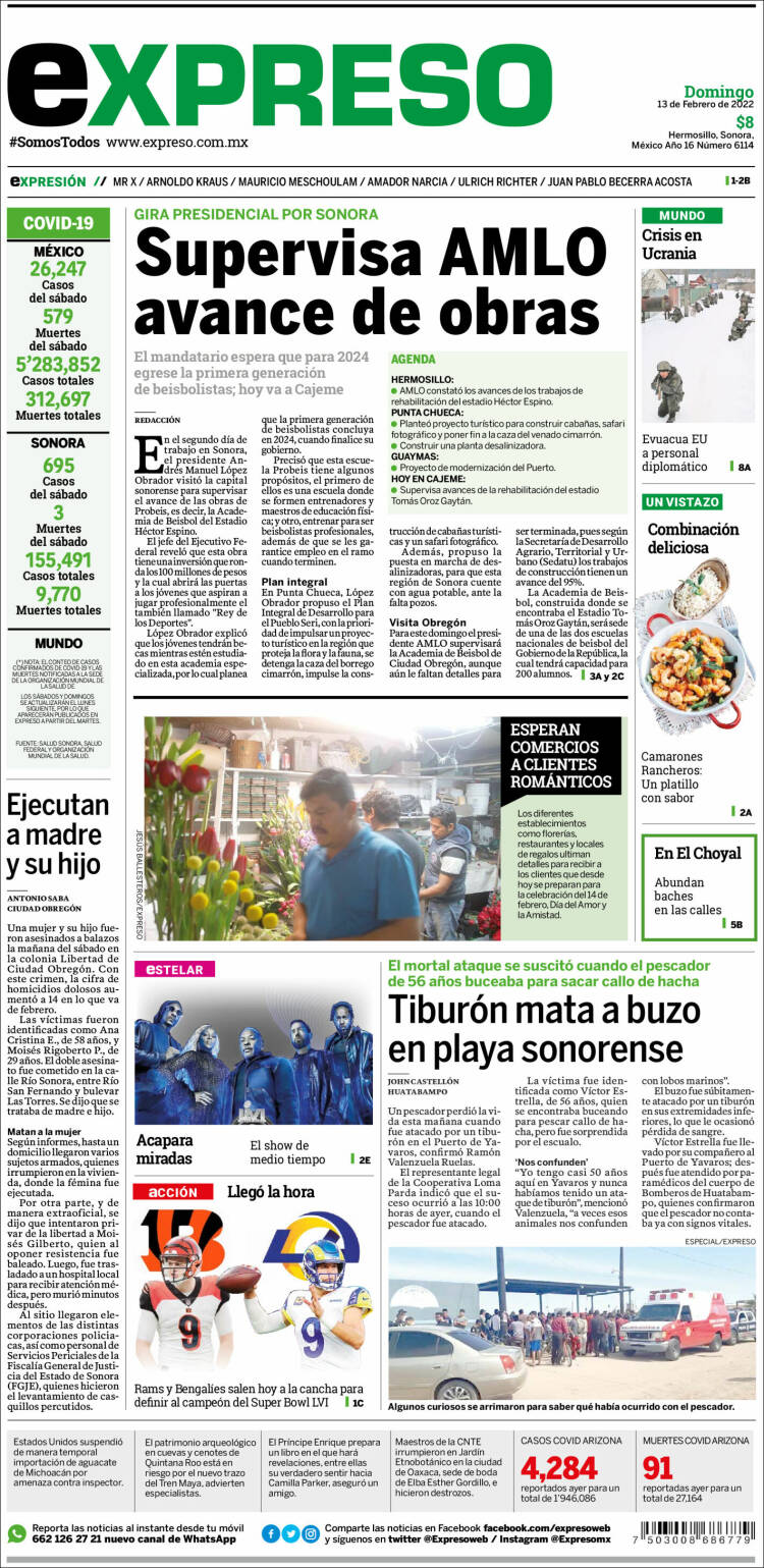 Portada de Expreso (M&eacute;xico)
