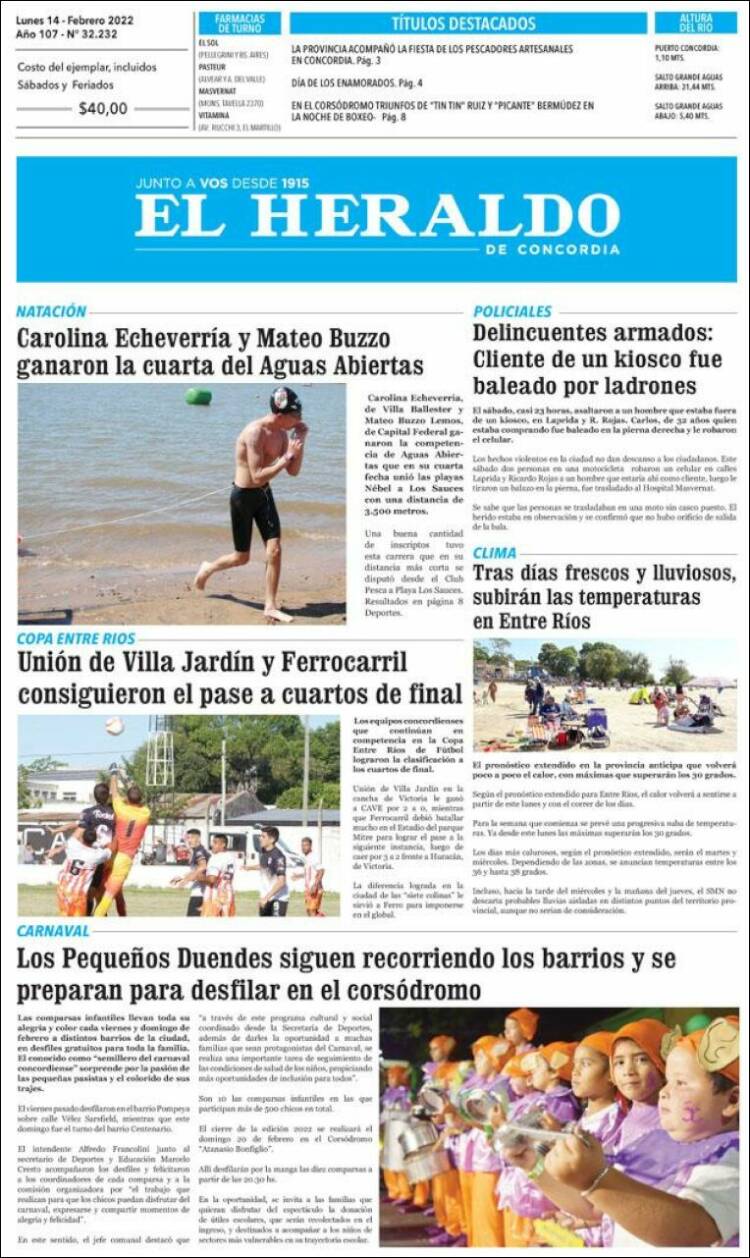 Portada de El Heraldo de Concordia (Argentina)