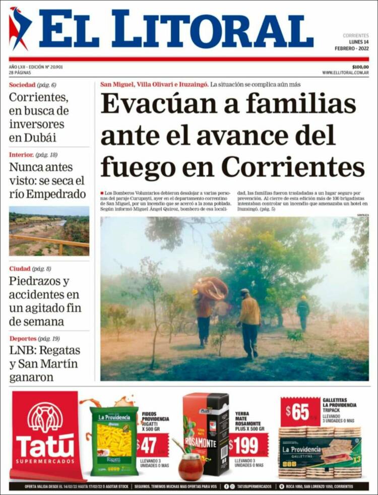 Portada de El Litoral Corrientes (Argentina)
