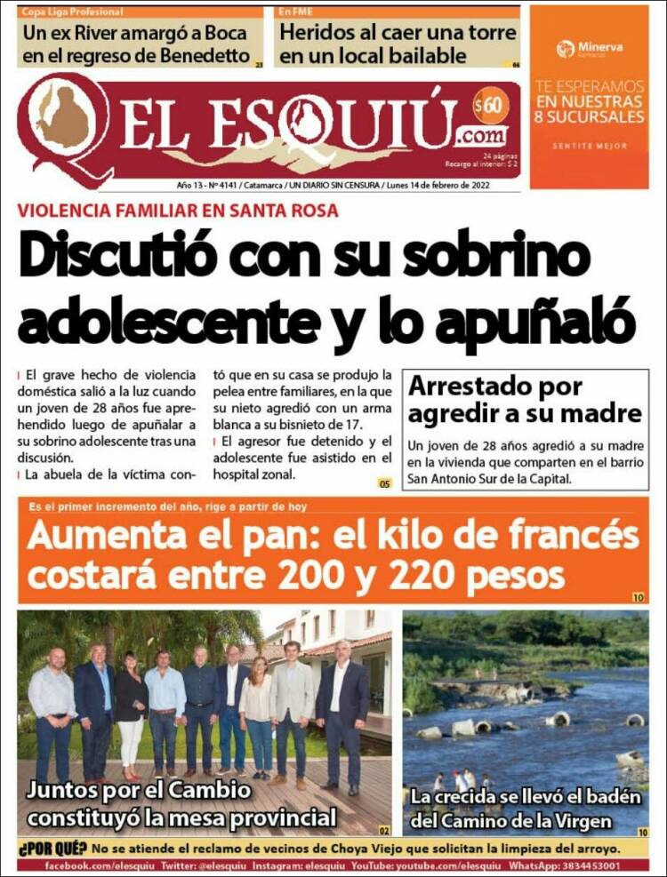 Portada de El Esquiu (Argentina)