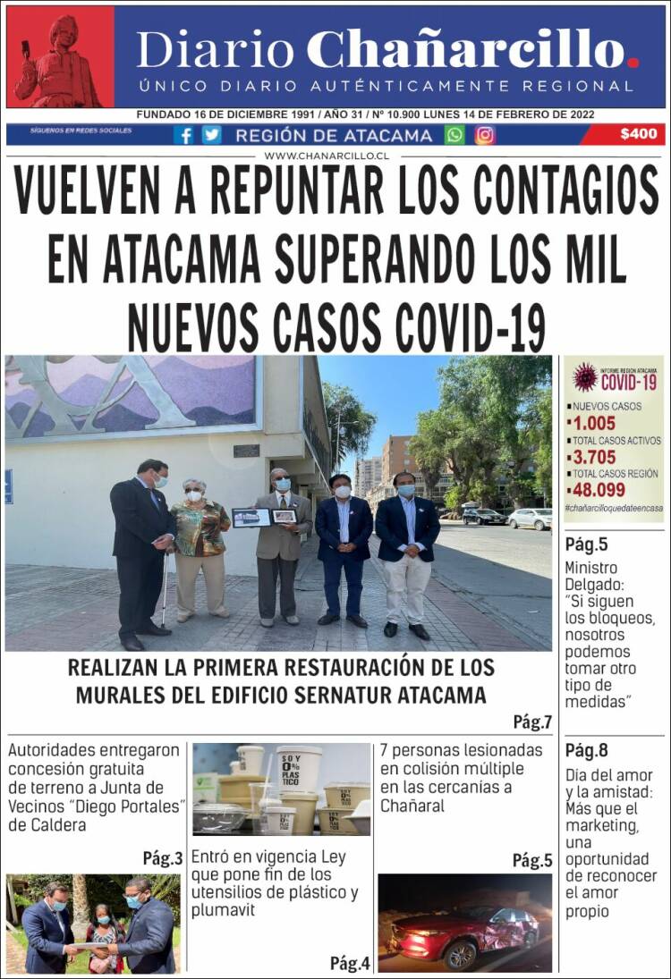 Portada de Diario Chañarcillo (Chile)