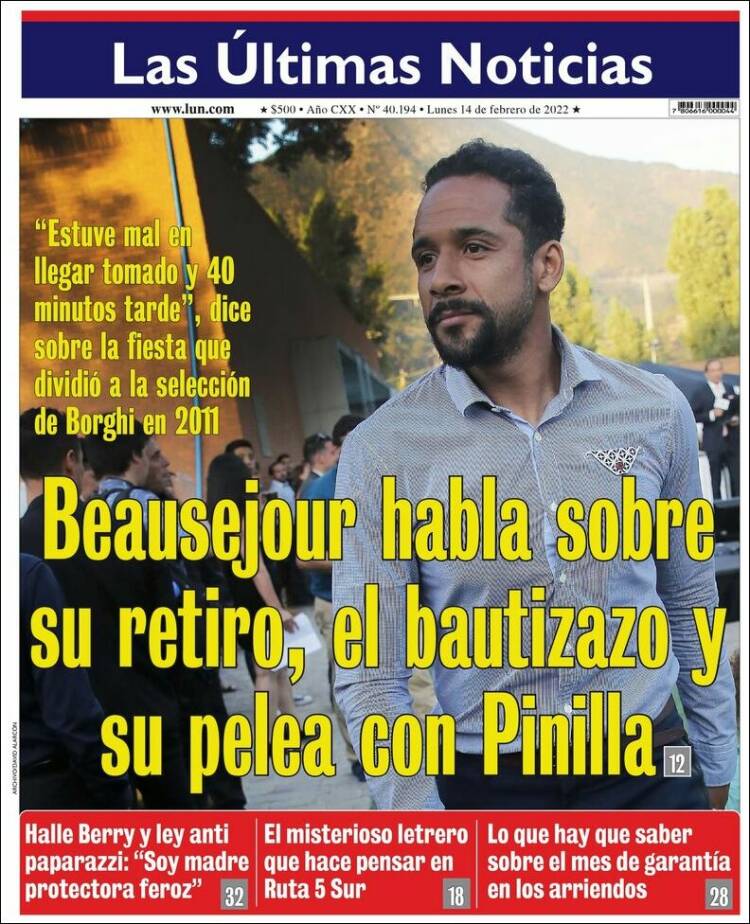 Portada de Las Últimas Noticias (Chile)