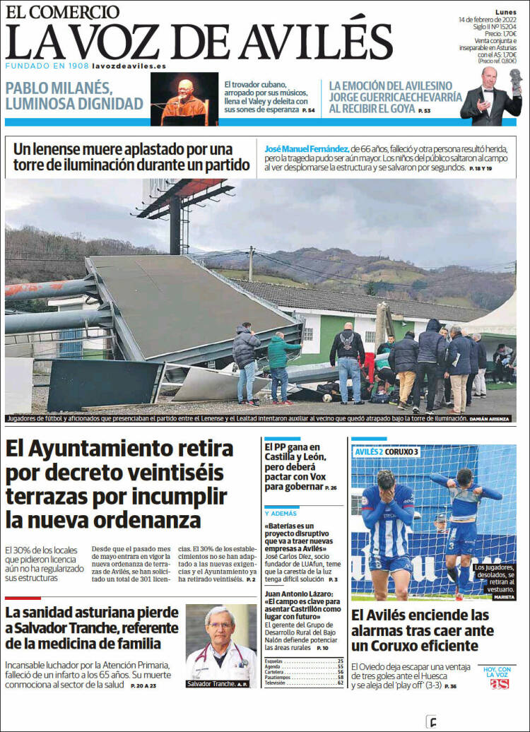 Portada de El Comercio - Avilés (España)