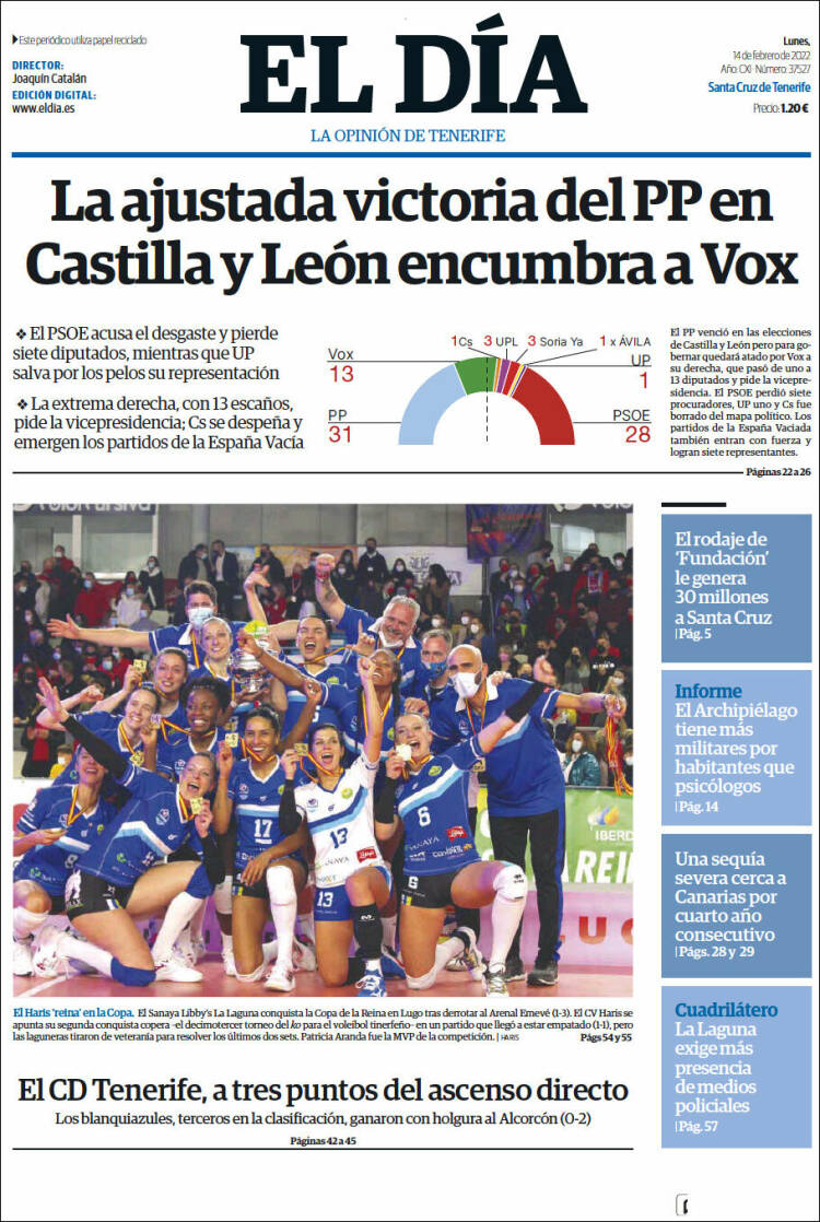 Portada de El Día (España)