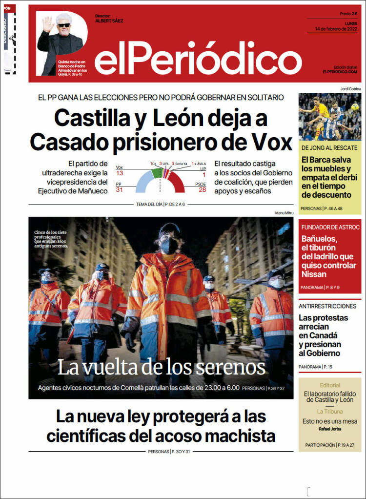 Portada de El Periódico (España)