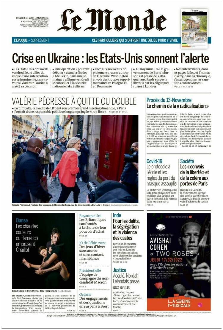 Portada de Le Monde (Francia)