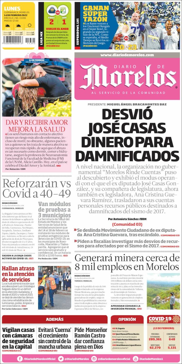 Portada de Diario de Morelos (México)