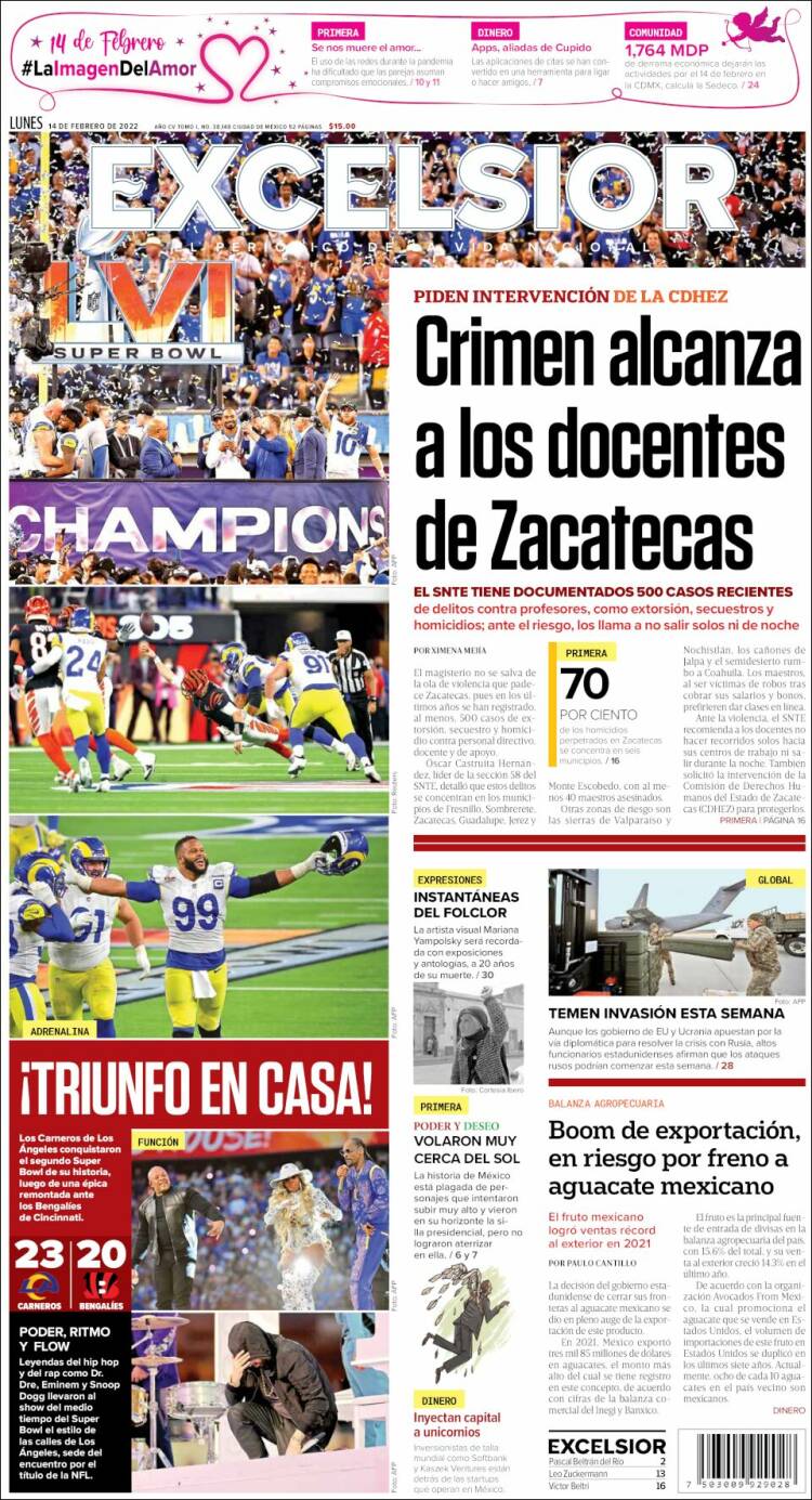 Portada de Excelsior (México)