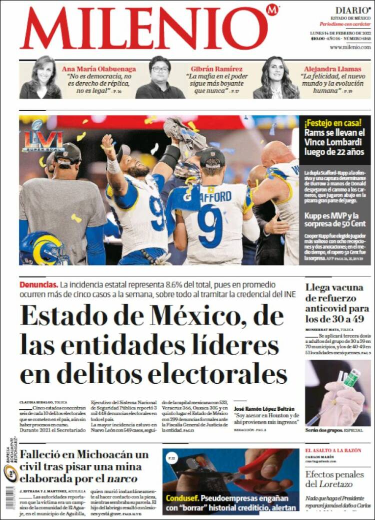 Portada de Milenio - Estado de México (México)