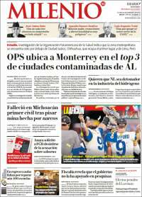 Portada de Milenio de Monterrey (México)