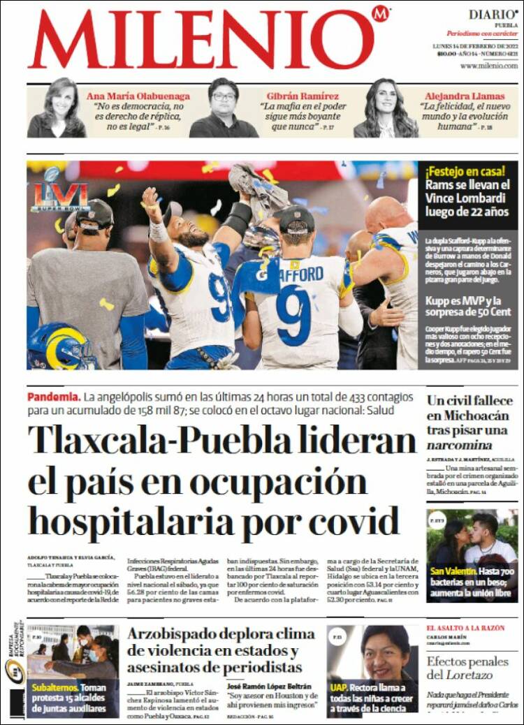 Portada de Milenio de Puebla (México)