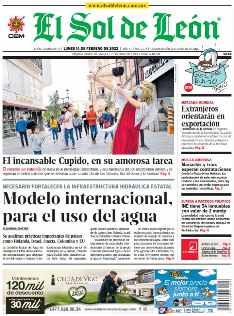 Portada de El Sol de León (México)
