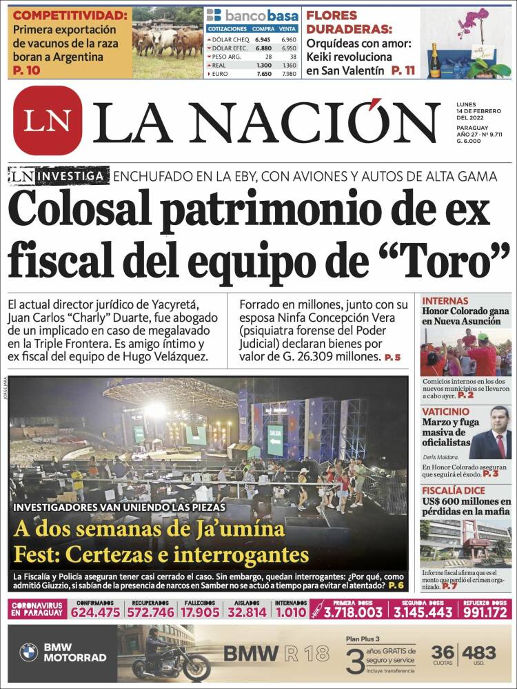 Portada de La Nación (Paraguay)