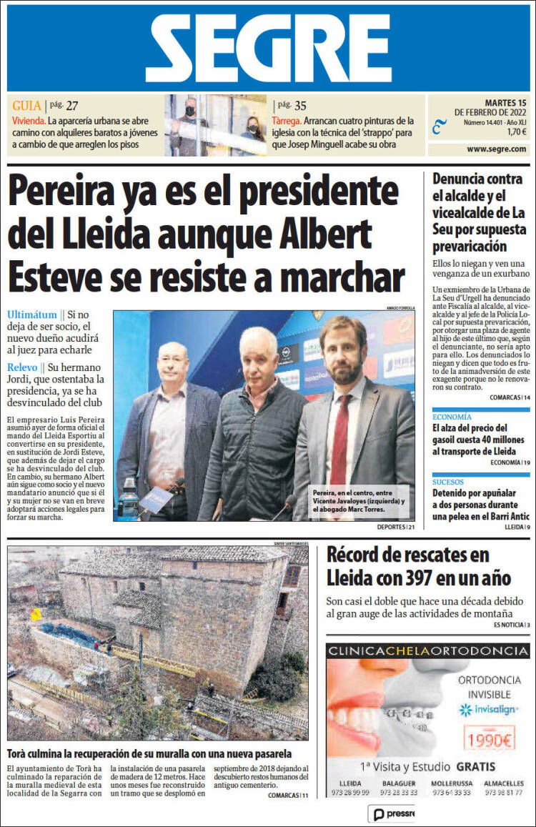 Portada de Segre  (España)