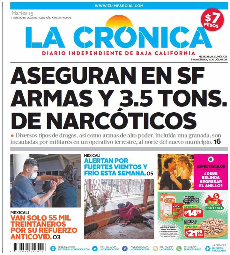 Portada de La Crónica de Baja California (México)