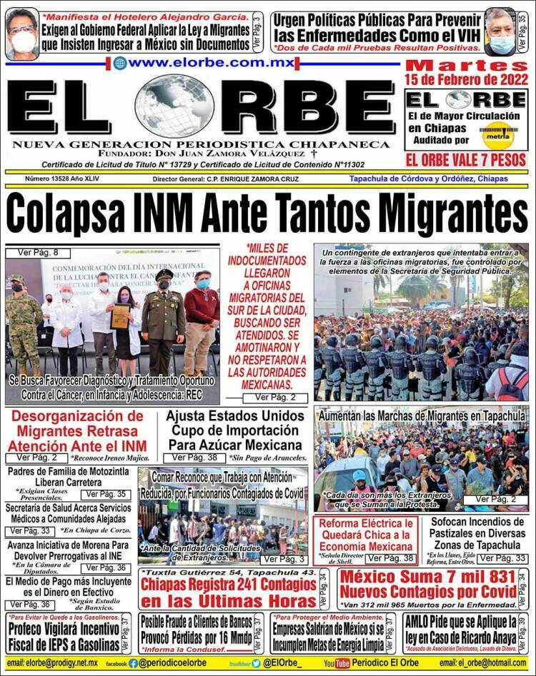 Portada de El Orbe (México)